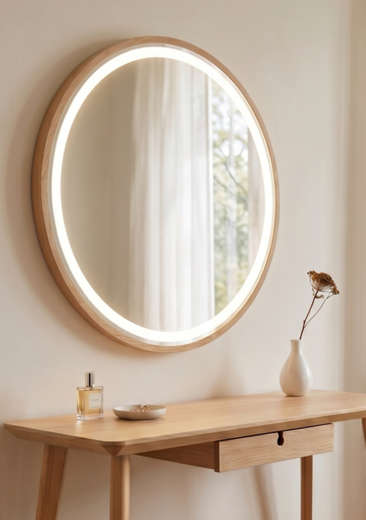 Florence Round Oak Mirror 60cm