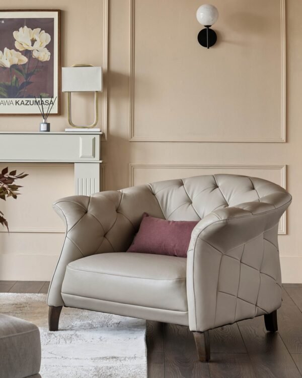 Luxe natural leather armchair