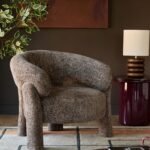 Anya mocha fabric accent chair