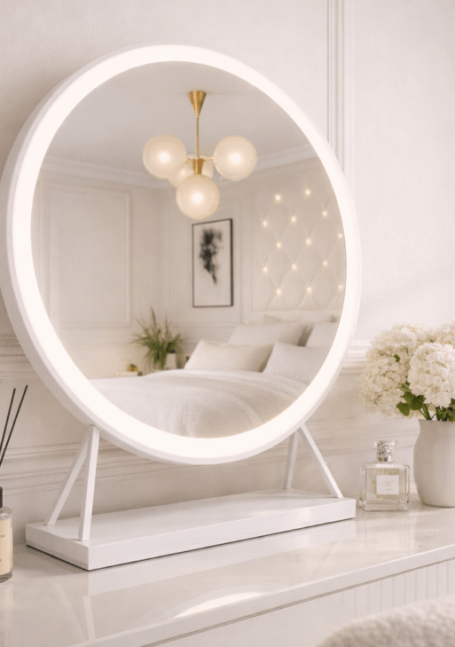 Marilyn Round Hollywood Mirror White 60x67cm
